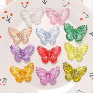 Phong cách giống nhau, màu AB, phụ kiện acrylic 3D bướm DIY, bông tai, kẹp tóc, chất liệu ốp điện thoại bán buôn