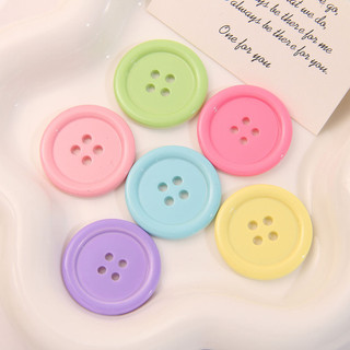 Phong cách Nhật Bản Macaron Nút tròn màu sắc đồng nhất Phụ kiện DIY Vật liệu thủ công Nút quần áo Phụ kiện bán buôn