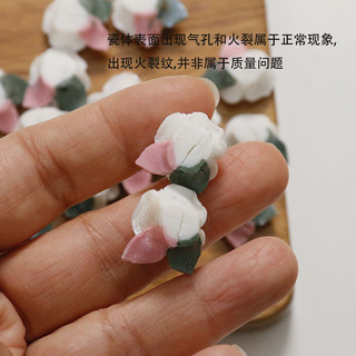 Ba bông hoa hồng nhiều màu sắc, lá xanh, phụ kiện tóc bằng gốm, trang sức tai DIY cho phụ nữ, dễ kết hợp