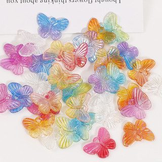 Symphony AB Gradient Acrylic bán trong suốt với dây treo hình bướm nhỏ Bông tai Trang sức mặt dây chuyền DIY phụ kiện thủ công bán buôn