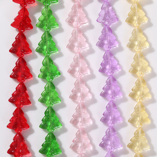 Sáng tạo Giáng sinh loạt thủy tinh trong suốt cây thông Noel đục lỗ Hạt rời phụ kiện bông tai diy Phụ Nữ Vòng Tay Chất liệu bán buôn