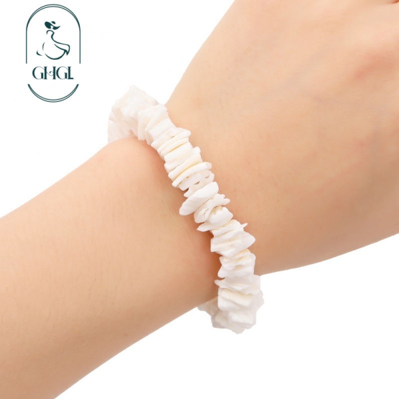 Ghgl❤️ Châu Âu Mỹ Xuyên Biên Giới Thời Trang Tự Nhiên Vỡ Vỏ Vòng Cổ Độc Đáo Handmade Không Đều Vỡ Vỏ Vòng Cổ Xương Đòn Dây Chuyền