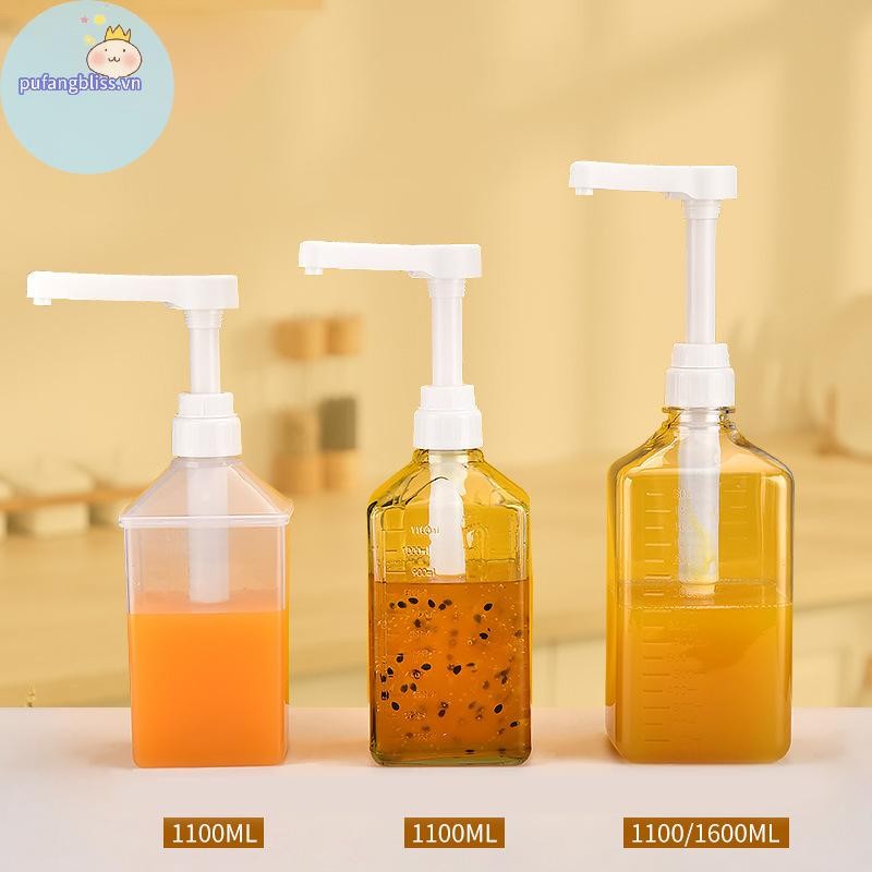 Pufangbliss 1100ml Máy phân phối xi-rô cà phê Đa chức năng Nước sốt mật ong Chai sốt cà chua W / Pump VN
