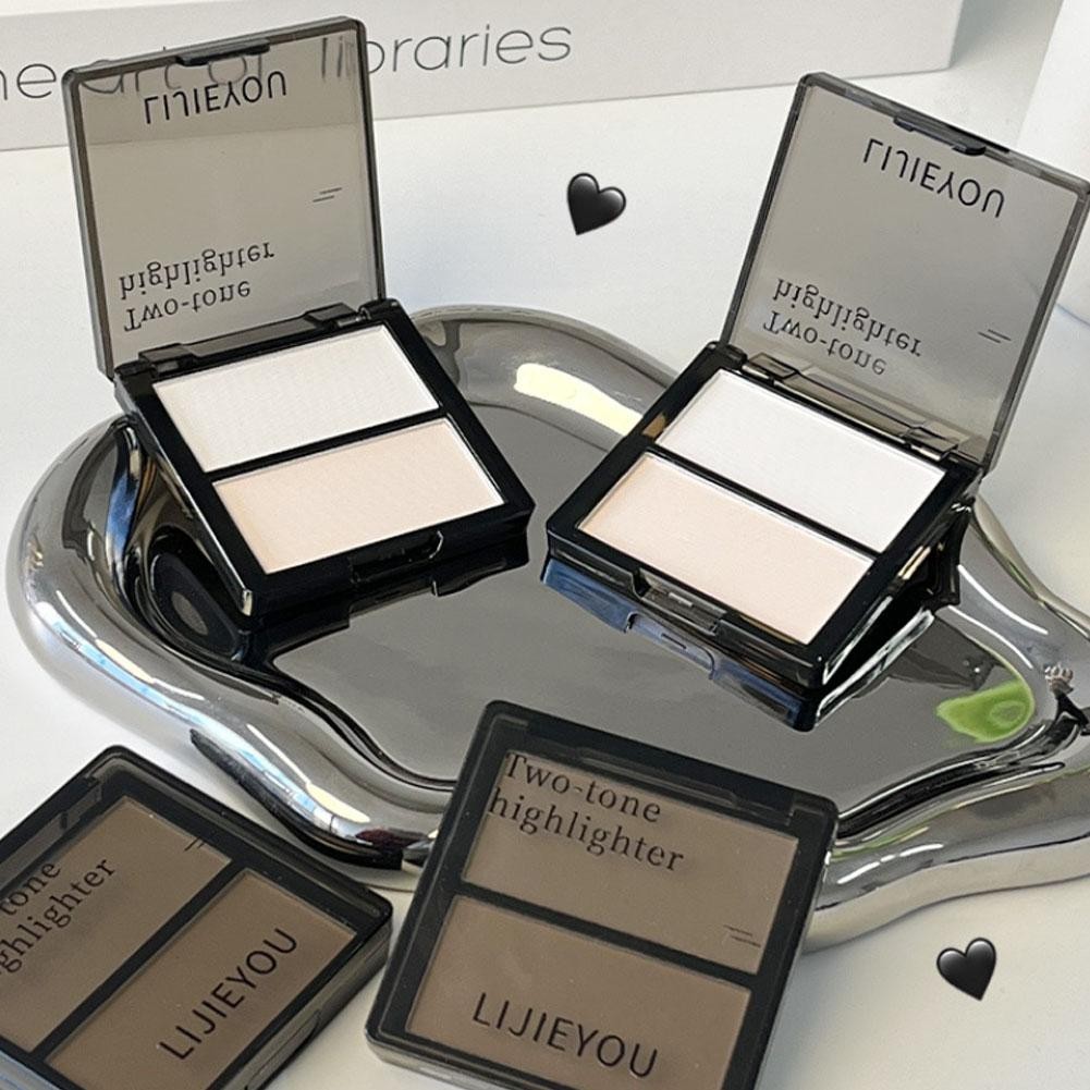 Bảng highlighter hai màu Trái Matte Finish Right Face Highlighter Middle Shadow Eyes E7z5