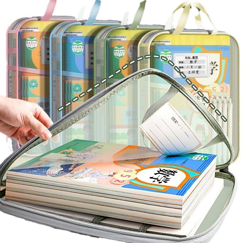 Túi Phân Loại Môn Học, Túi Đựng Tài Liệu Trong Suốt Cỡ A4 Có Khóa Kéo Cho Học Sinh