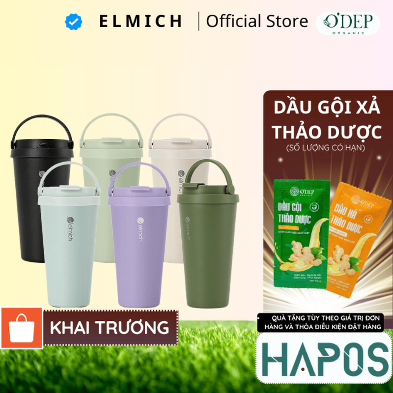Ly giữ nhiệt Elmich EL-8380 510ml, Hàng chính hãng, inox 304, quai xách ...