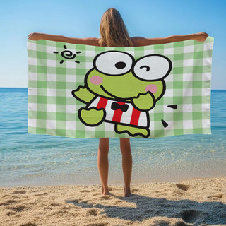 Khăn Waffle in một mặt Sanrio Keroppi Khăn đi biển thấm nước mềm mại Thích hợp cho nhiều cảnh
