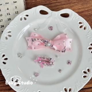 Handmade Pha Lê Nơ BB Kẹp Tóc Sang Trọng Phụ Kiện Tóc Thú Cưng Cho Maltese Yorkie Thú Cưng Kẹp Tóc