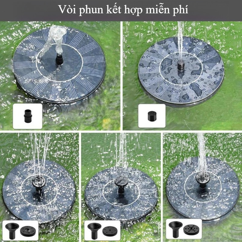 ⛲【NĂNG LƯỢNG MẶT TRỜI】Máy Bơm Phun Nước 4 Đầu, Cho Ao & Vườn & Bể Cá, Tiết Kiệm Điện