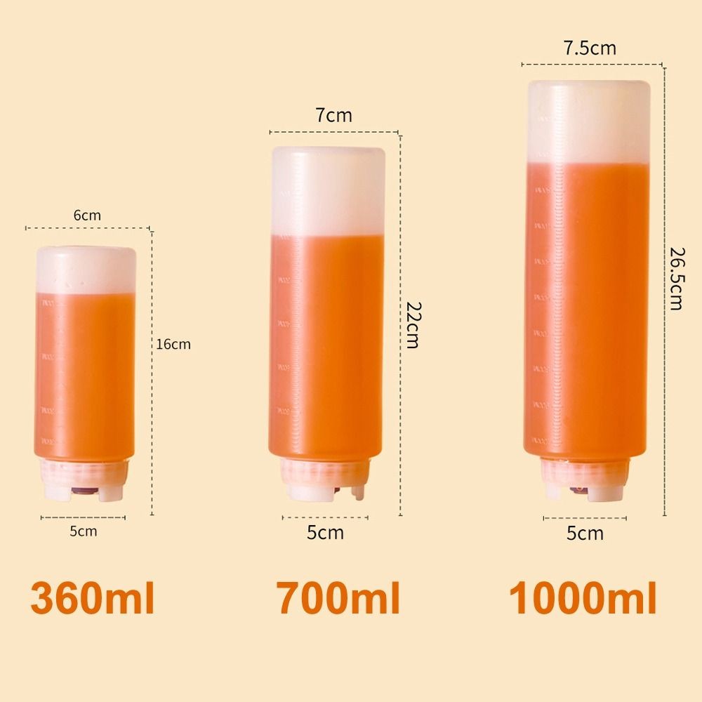 Bình đựng nước sốt ép SUNKISSD, Chai ép công suất lớn bằng nhựa, Bình đựng Salad 360 / 700 / 1000ml Nồi dã ngoại