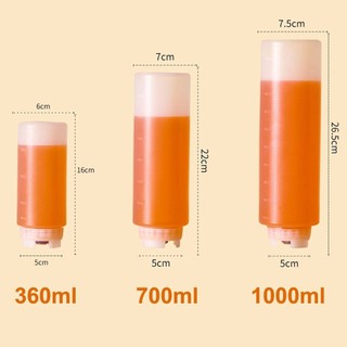 [Giao hàng nhanh] Chai bóp HAVENLYCO, Chai nước sốt ép dung tích lớn 360 / 700 / 1000ml, Chai đựng Salad bằng nhựa Dụng cụ nhà bếp