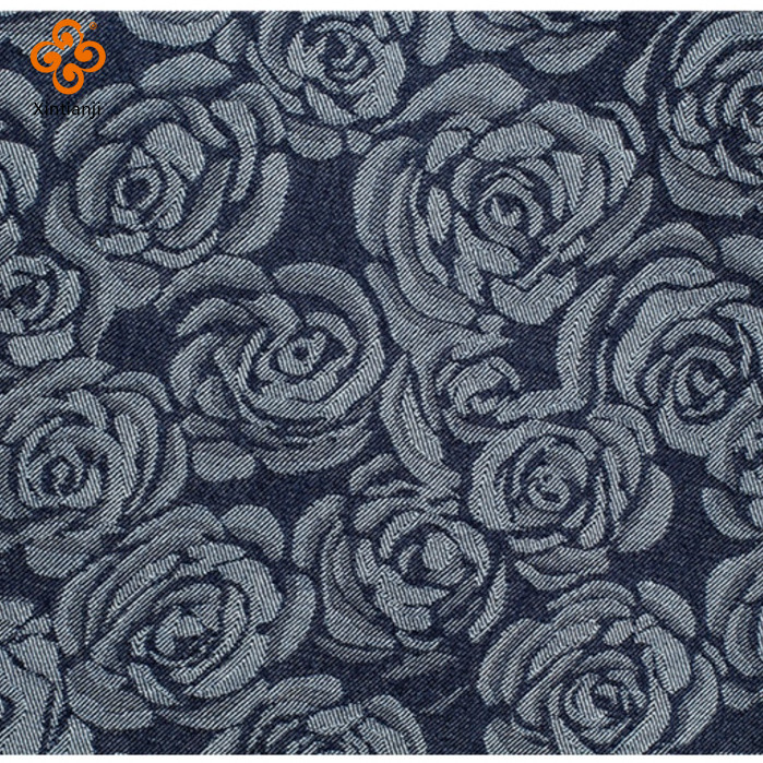 Vải Jeans Hoa Hồng Vintage Denis Jacquard 50x170cm - Phù Hợp May Quần Áo, Váy và Hành Lý DIY