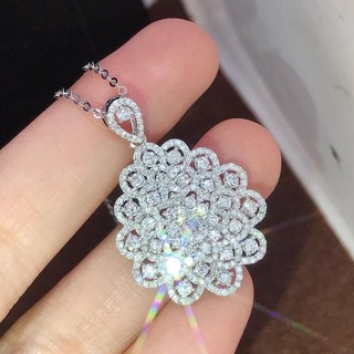 Châu Âu Mỹ ins Phong Cách Mới Full Kim Cương Hoa Vòng Cổ Nữ