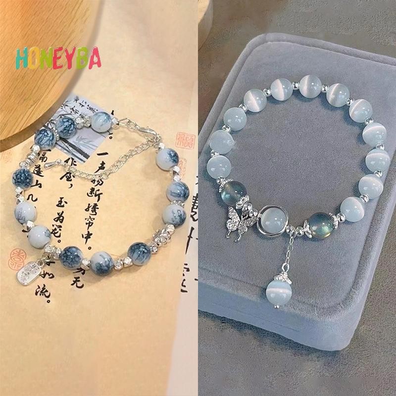 < Honeyba > Nhẹ Sang Trọng Ngọt Ngào sel Vòng Tay Nữ Thời Trang Bé Gái Giả Tưởng Đính Hạt Dây Đàn Hồi Vòng Tay Phụ Kiện Trang Sức Quà Tặng