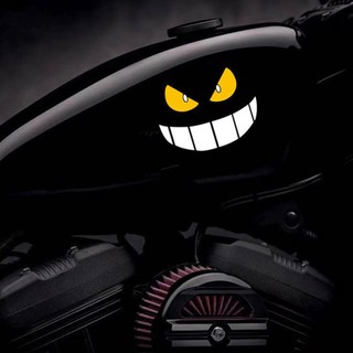 OKCATZONE Xe Máy Dán Mắt Quỷ Mũ Bảo Hiểm Fairing Phía Sau Cửa Sổ Trang Trí Decal Phản Quang Điện Dán S M L B2R9