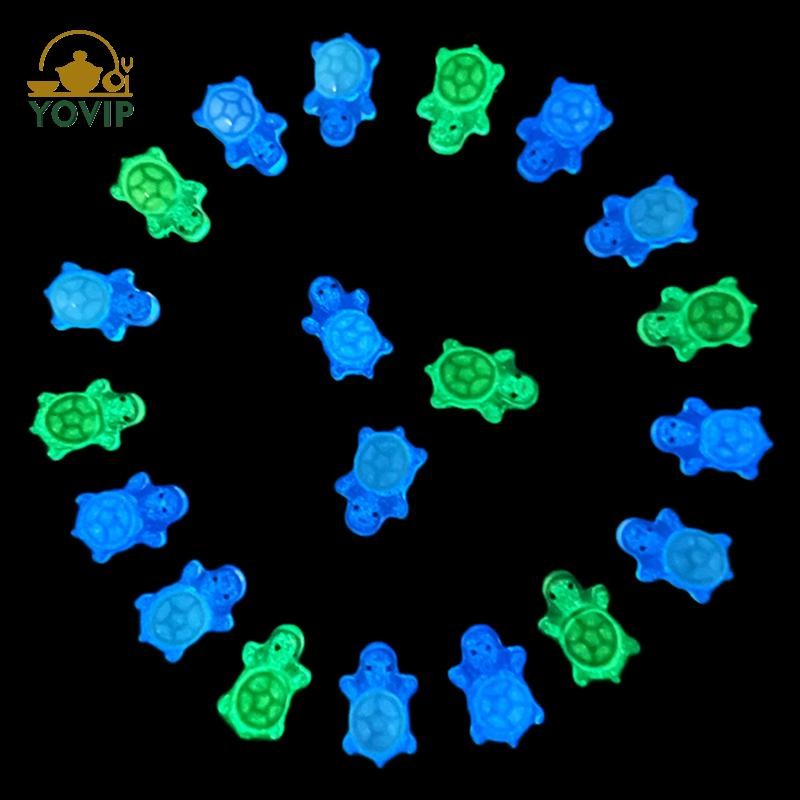 YOVIP 100 Chiếc Hoạt Hình 3D Dạ Quang Rùa DIY Dopamine Màu Nhựa Động Vật Phát Sáng Đêm Thu Nhỏ Các Bức Tượng Nhỏ Trang Trí Vườn Cổ Tích VN
