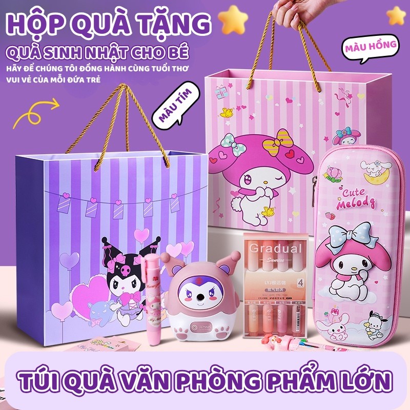 Set Dụng Cụ Học Tập Hoạt Hình Đáng Yêu - Hộp Quà Tặng Văn Phòng Phẩm Cute, Quà Sinh Nhật/Khai Giảng Cho Bé
