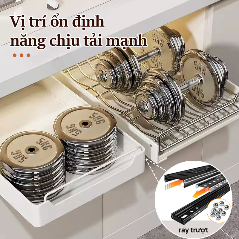 Lifinity Kệ Đựng Gia Vị & Bát Đĩa Ngăn Kéo Trượt Mượt Tiết Kiệm Không Gian Chống Rung Lắc, Dễ Dàng Kéo Ra Đẩy Vào