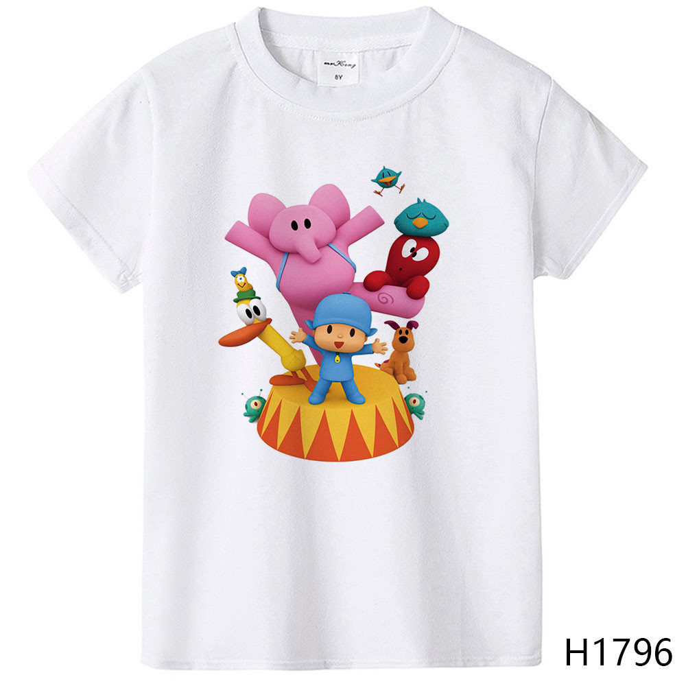 Mùa Hè Trẻ Em 2D Hoạt Hình Pocoyo In Áo Thun Ngộ nghĩnh Tay Ngắn Cho Bé Trai Bé Gái Dễ Thương Thời Trang Trẻ Em