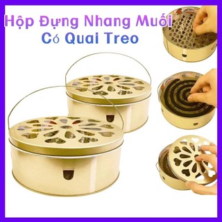 Hộp Nhang Muỗi Chống Cháy Có Quai Xách Nắp Đậy An Toàn Chất Liệu INOX Không Gỉ,Khay Nhang Muỗi SUNND