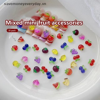 [savemoneyeveryday] 30 Cái Hỗn Hợp Hình Trái Cây Trang Trí Móng Tay Lập Thể Nho Dâu Tây Yêu Thích Phụ Kiện Móng Tay Tranh Móng Tay Salon Móng Tay DIY [vn]