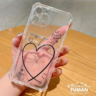 Clear Lines Vỏ Trái Tim Cho Xiaomi 14T 14 13T 13 12T 12 12X 12S Pro Ultra Mi 11 Lite Poco C75 C65 C40 C31 5G 4G Vỏ Điện Thoại Dễ Thương Có Hộp Đựng Thẻ Mềm