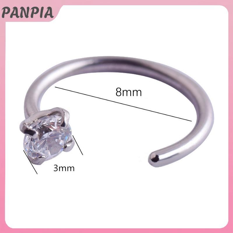 PNPIA-1pc Thép Không Gỉ CZ Xuyên Bông Tai Bông Tai Xương Tai Sụn Xoắn Tragus Daith Conch Hoop Bông Tai Nữ Trang Sức Cơ Thể