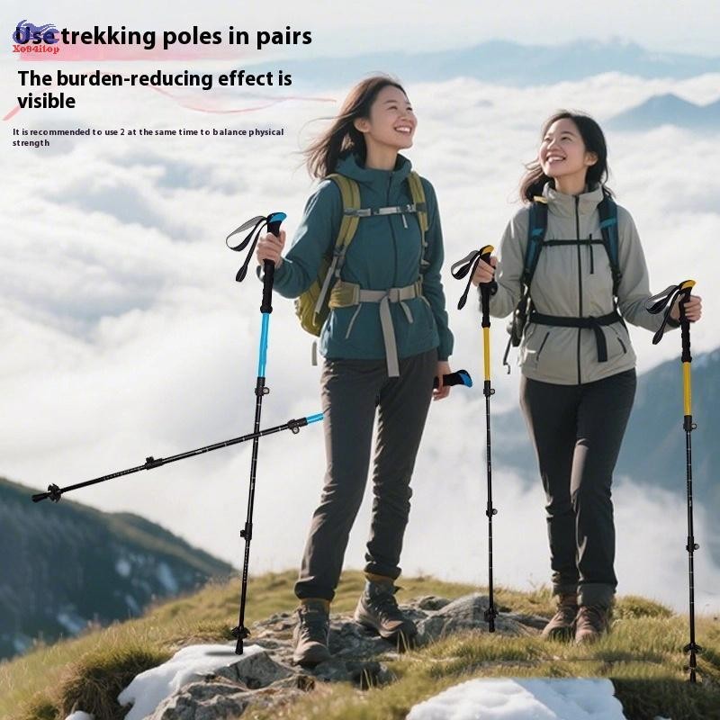 XOITOP Gậy Leo Núi Ngoài Trời Hợp Kim Nhôm Alpenstock, Phù Hợp Cho Mọi Độ Tuổi