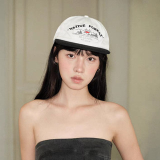 Mũ bóng chày thêu chữ cái, vành phẳng, vải mềm retro, che nắng unisex