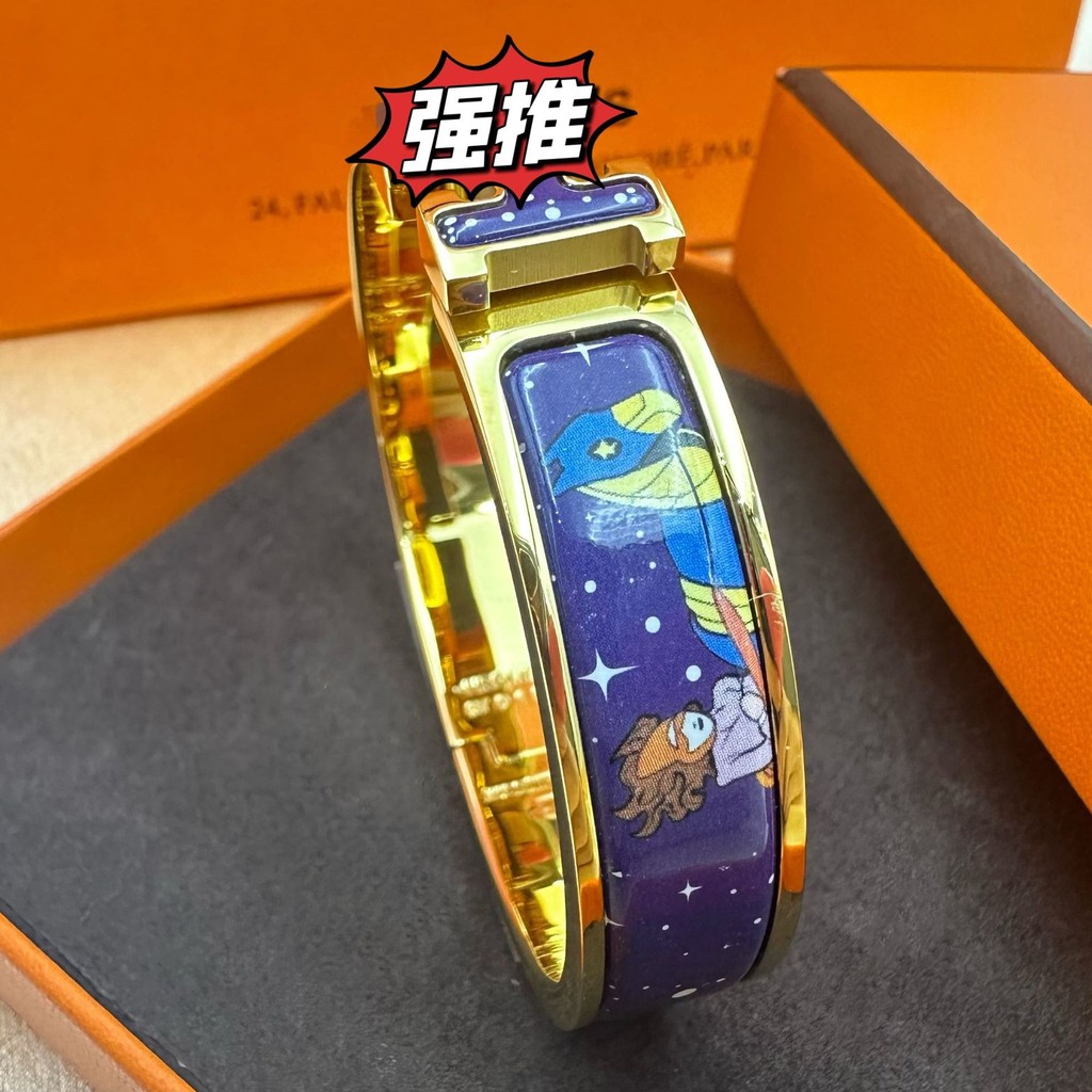 Cao Cấp Họa Tiết Động Vật Men h Vòng Tay Nam Nữ Cùng Phong Cách Cao Cấp Ánh Sáng Sang Trọng Trang Sức