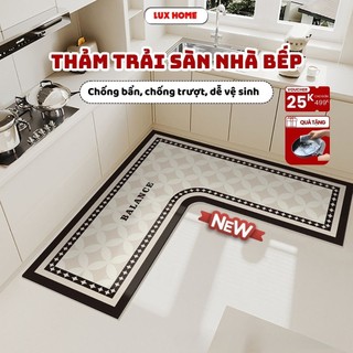 Thảm Lót Sàn Góc Bếp Chữ L Chống Trượt Lux Home, Thảm Nhà Bếp Thấm Hút Nước, Chống Bẩn, Dễ Vệ Sinh