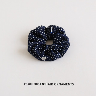 MISMEMO Pháp Retro Xanh Hải Quân Chấm Bi Scrunchy Nhẫn Tóc Niche Thiết Kế Cao Cấp Thấp Đuôi Ngựa Đầu