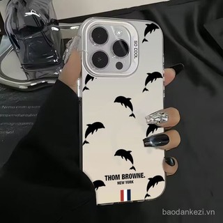 Imd Maple Leaf thương hiệu cho iPhone 15 14 13 12 11 pro Max XR x xs 7 8 plus se 2020 Dsquared2 vỏ cứng kim loại cá voi sang trọng Vỏ chống sốc SXNG