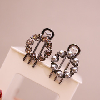 Mauropoli [Sẵn Sàng] Hera Sang Trọng Mỏ Vịt Rỗng Kẹp Bên Nổ Kẹp Tóc Gãy Kẹp Tóc Súng Ngọc Trai Đen Mũ Đội Đầu