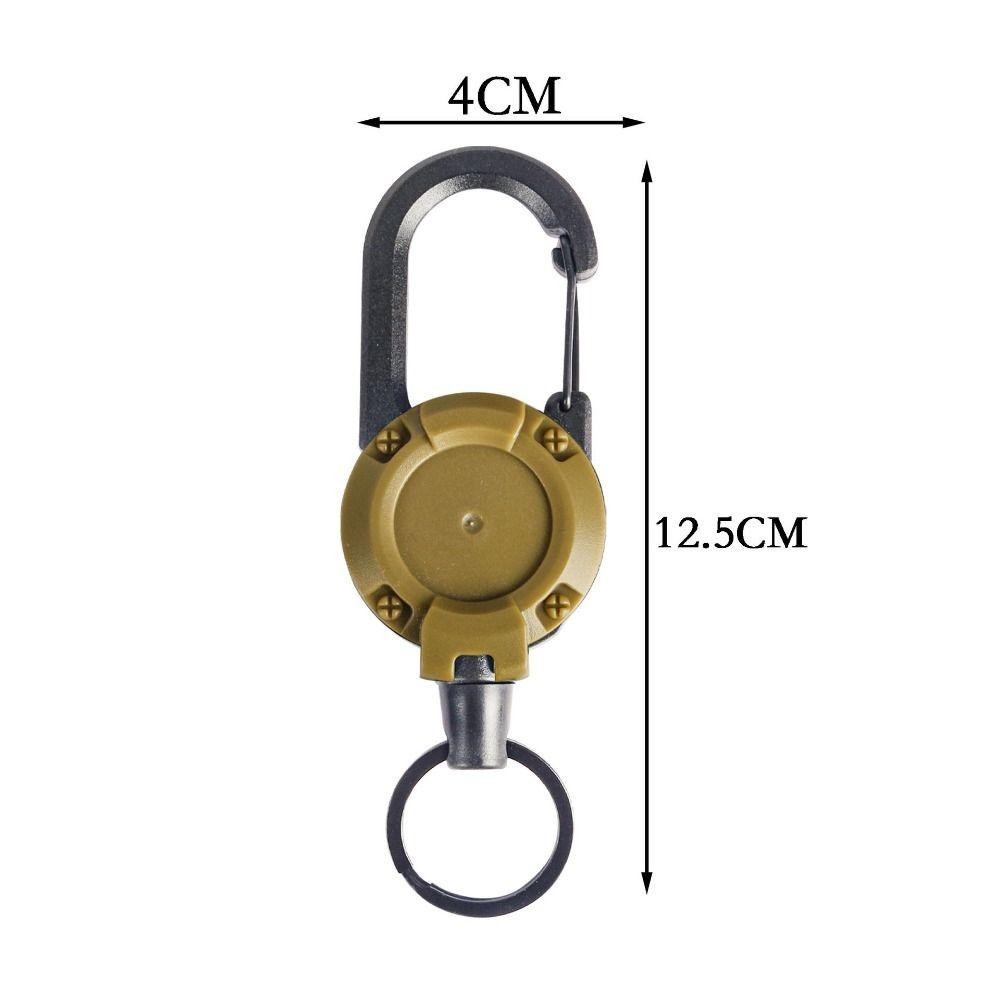 Kéo cuộn Carabiner với dây đàn hồi thu vào dễ dàng, móc chìa khóa và khóa dây thép chịu lực cao, phù hợp sử dụng ngoài trời.