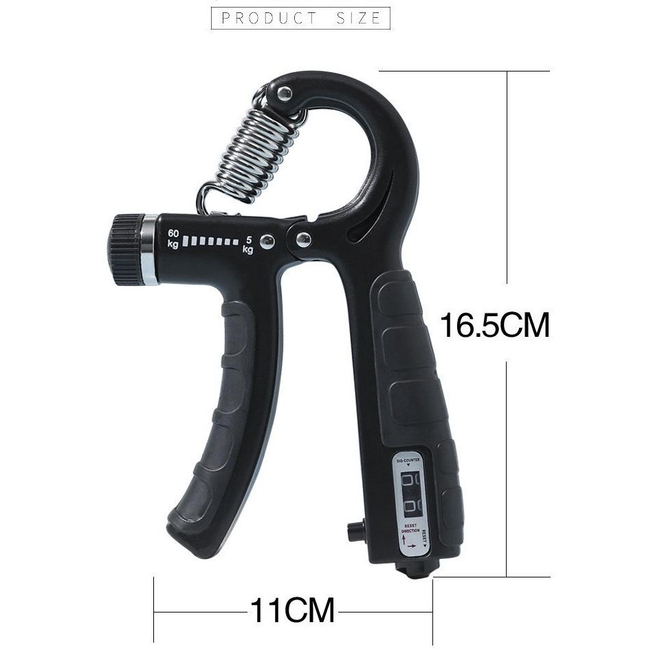 Kìm Bóp Tay Có Đếm Số Chuyên Nghiệp Chỉnh Lực 5-60kg, Kìm Tập Cơ Tay R-Mode, Dụng Cụ Tập Cổ Tay Tập Gym