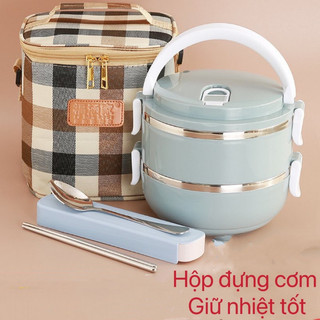 camen giữ nhiệt 2 ngăn lúa mạch- hộp đựng cơm