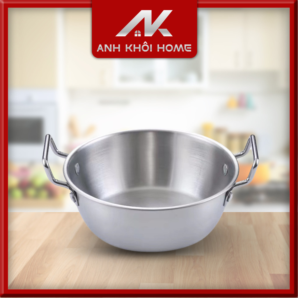 Chảo Inox 304 Đựng Thức Ăn Chín Có Tay Cầm Nồi Inox Cao Cấp Bền Vượt ...