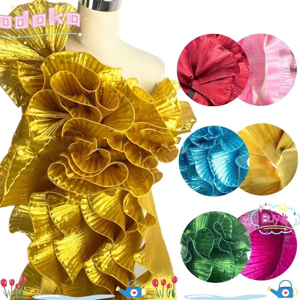 ODAKA Big Wave Ren Vải, Kim Loại Sang Trọng 15cm Rộng Pleat Lưới Organza, Phụ Kiện Đầm Ruffle Thời Trang DIY Tạo Kiểu May Xếp Ly Vải Ren
