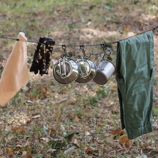 YSANH Quần Áo Dây Quần Áo Cho Ngoài Trời, Có Thể Thu Vào Mật Độ Cao Giặt Máy Sấy Quần Áo Dây, Dây Phản Quang Di Động Có Thể Điều Chỉnh Du Lịch Cắm Trại Clothingline
