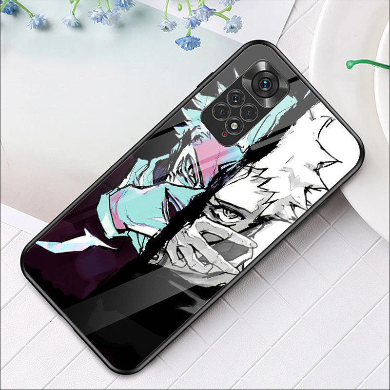Ốp điện thoại kính cường lực Gojo Satoru Jujutsu Kaisen cho Xiaomi Redmi Note 8 9 10 4G 11 Pro Plus 12 5G 13