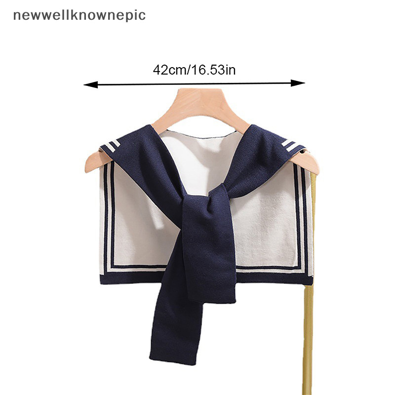 Newwellknownepic Đại Học Hàn Quốc Sọc Hải Quân Len Đan Vai Mũi Thắt Nút Ấm Khăn Choàng Mùa Hè Điều Hòa Phòng Bảo Vệ Cổ Khăn Cho Nữ VN