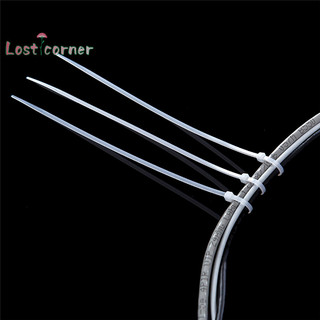 [Lostcorner] 100 chiếc Dây buộc dây cáp màu trắng đen Dây buộc dây cáp Nylon tự khóa [Mới]
