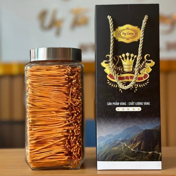 Nấm đông trùng hạ thảo khô sấy thăng hoa nguyên sợi, lọ 50g Huy Cương. Trà đông trùng hạ thảo ngâm rượu, ngâm mật ong