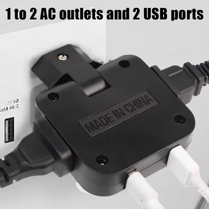 Phích cắm EU - Ổ cắm AC - Phích cắm EU xoay 180 độ - Bộ chuyển đổi ổ cắm USB sang EU 4 trong 1 - Ổ cắm chuyển đổi ổ cắm không dây Mini Mini đa lỗ - Ổ cắm mở rộng Ổ cắm AC