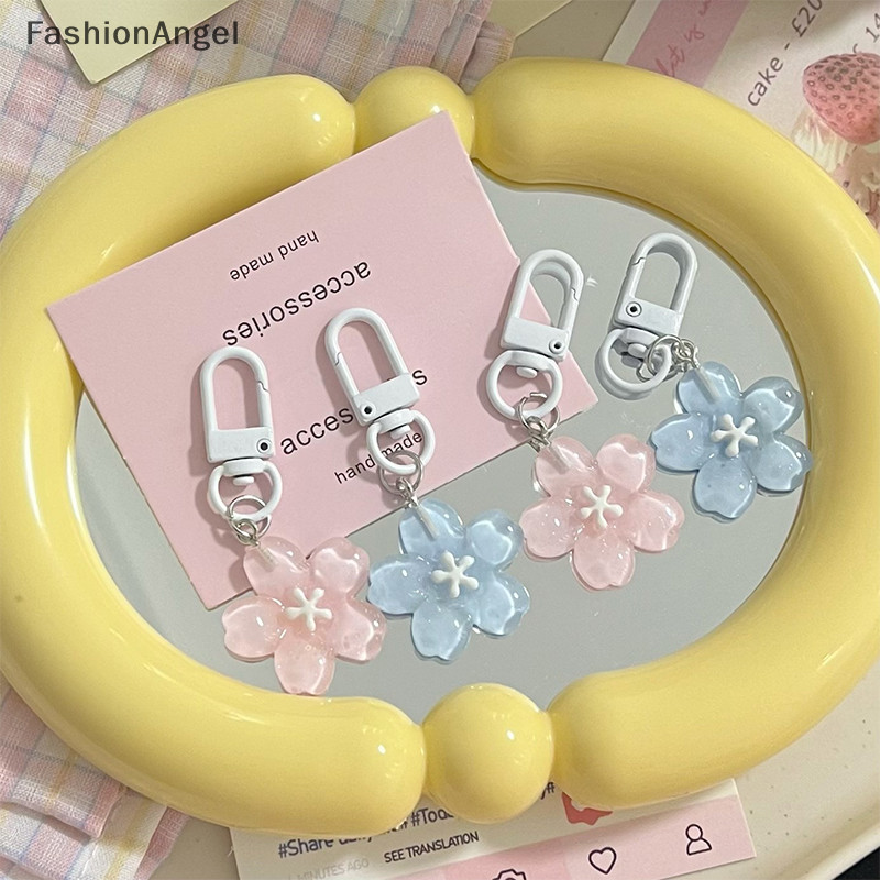 FashionAngel Ngọt Ngào Thạch Màu Móc Khóa Mặt Dây Chuyền Sáng Tạo Đáng Yêu Hoa Móc Khóa Ba Lô Thời Trang Dễ Thương Đồ Trang Trí Cặp Đôi Quà Tặng TH