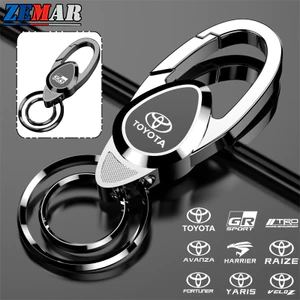 Móc khóa ô tô bằng kim loại Toyota Giá đỡ chìa khóa xe máy Móc chìa khóa treo cao cấp Họa tiết in Laser cho Agya Raize Calya Avanza Veloz Rush Kijang Innova Yaris Corolla Cross bZ4X RAV