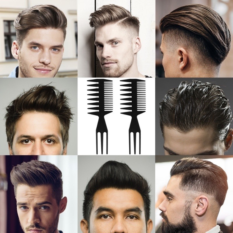 SEVICH Lược kết cấu răng rộng hai mặt Tóc xoăn Chống tĩnh điện Cá mập rộng Lược chải răng Salon Tạo kiểu tóc