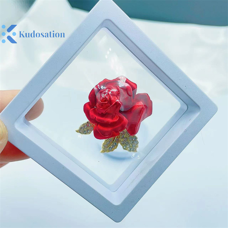 Kudosation Tính Khí Hoa Hồng Đỏ Thổ Cẩm Cao Cấp Phù Hợp Với Phụ Kiện Chân Thiết Kế Trâm Cài