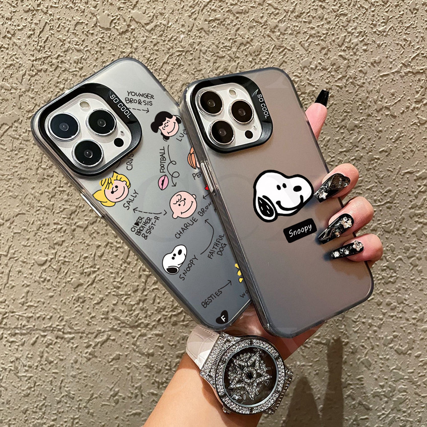 Ốp điện thoại mờ Snoopy Charlie Brown cho Samsung Galaxy S10 S20 S21 S22 S23 S24 Plus Ultra S21 S23 FE Note 20 Ultra Note 9 Ốp lưng chống sốc cao cấp